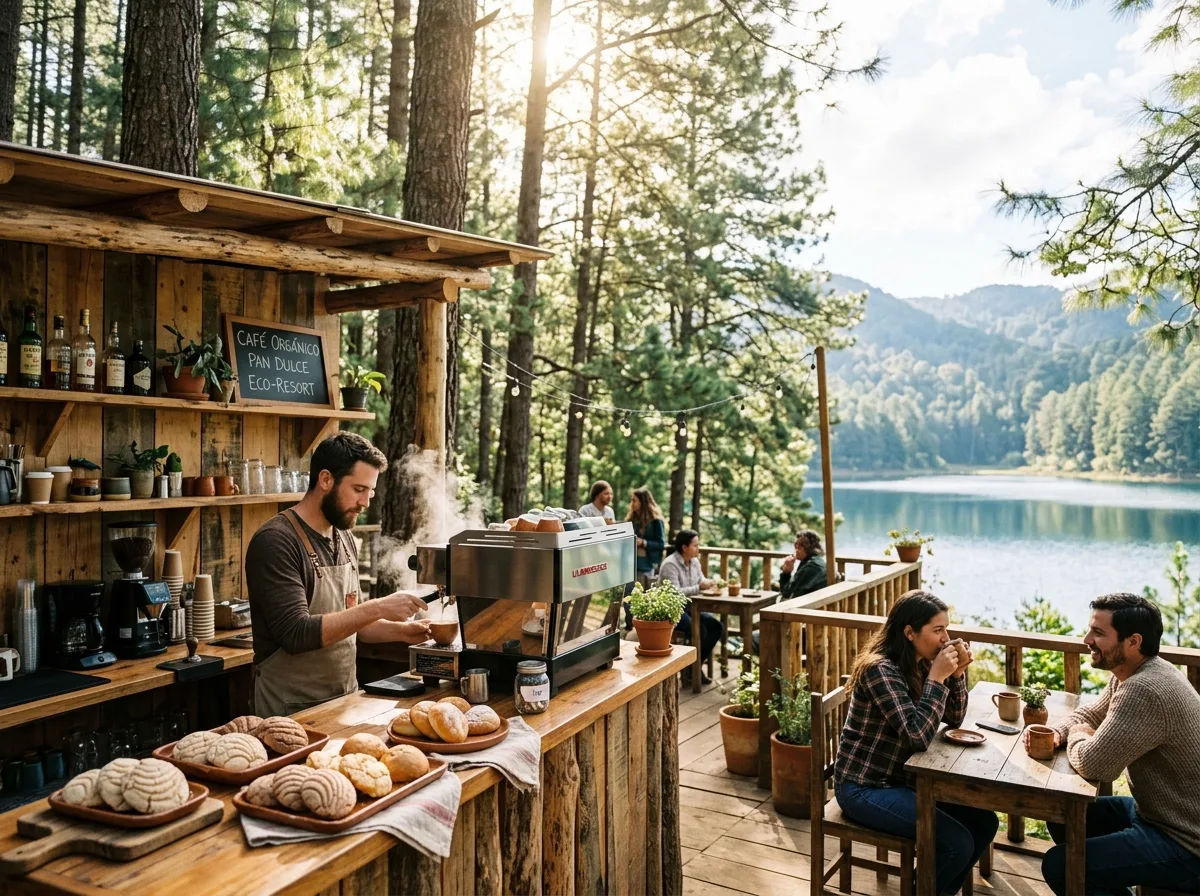 Miniatura Coffee bar frente al lago